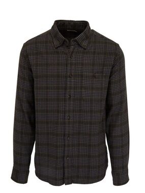 Faherty dark colored Deer Springs plaid flannel shirt sz L